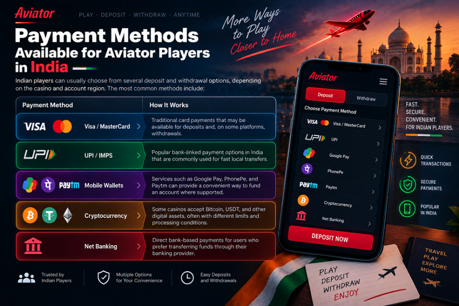 Aviator Deposit and Withdrawal Methods